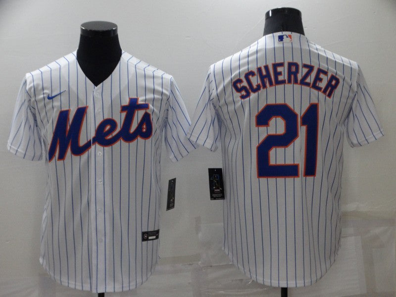 Men's New York Mets Max Scherzer #21 White Baseball Jersey